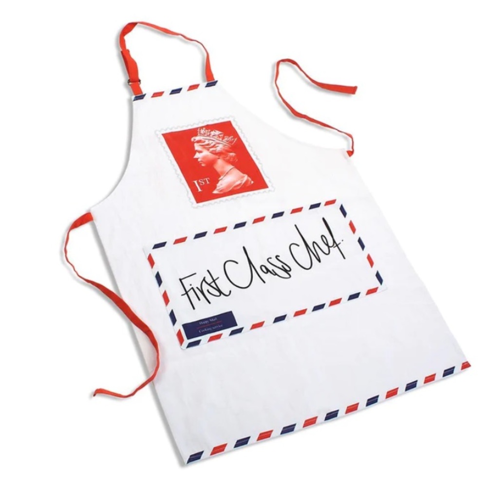 Kitchen Apron First Class Chef QEII postage stamp
